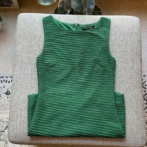 Y2K Vintage Forest Green Ruched Dress, Circa 2008